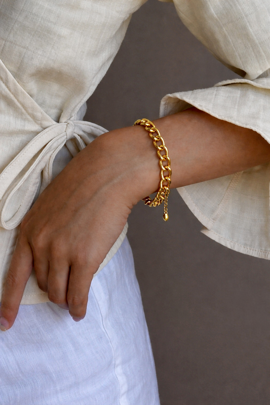 Bracelet Chaîne Riviera doré