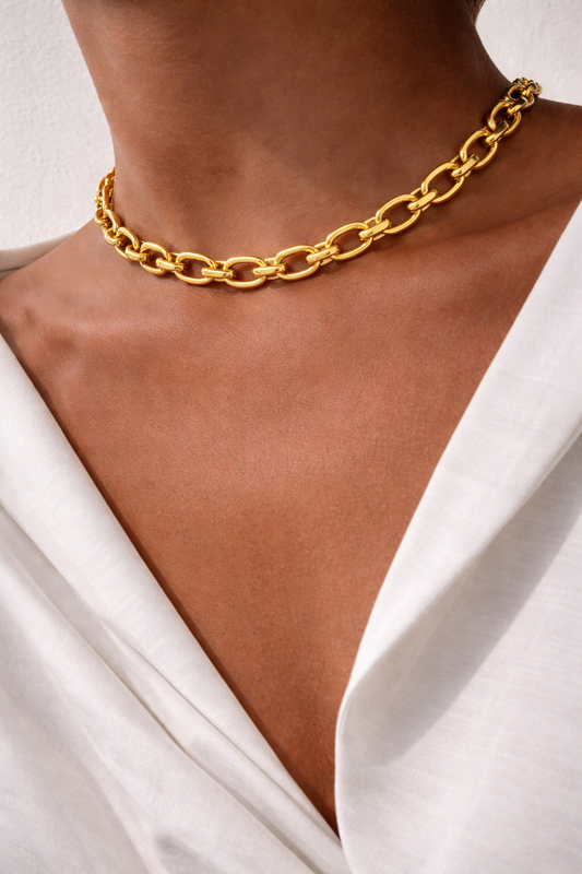 Collier Chaîne Riviera doré
